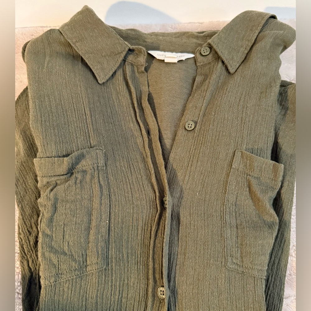 Lucky Brand Green Button-Up Shirt